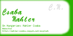 csaba mahler business card